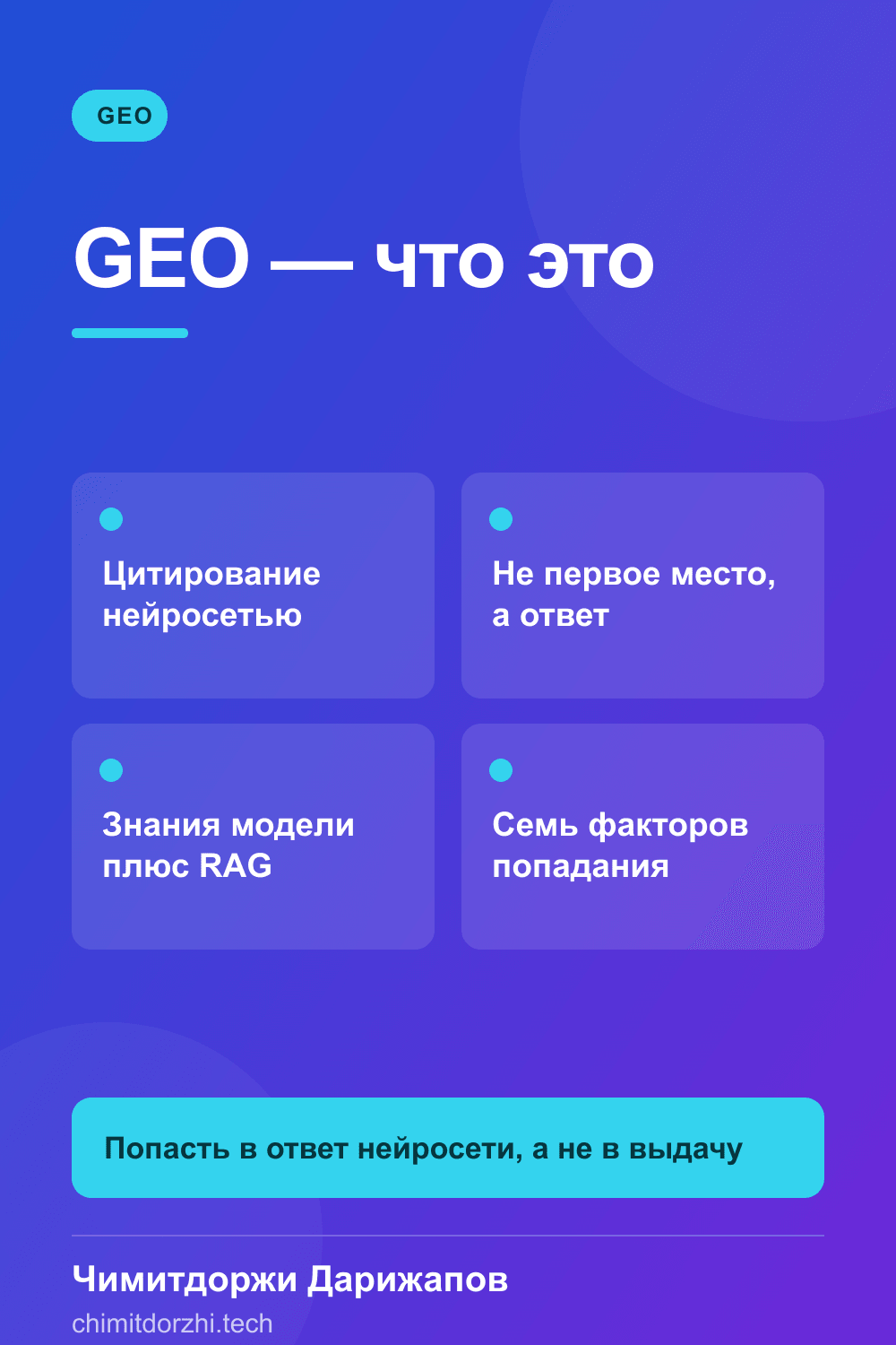 Инфографика: GEO-оптимизация: что такое генеративная оптимизация и зачем она бизнесу в 2026