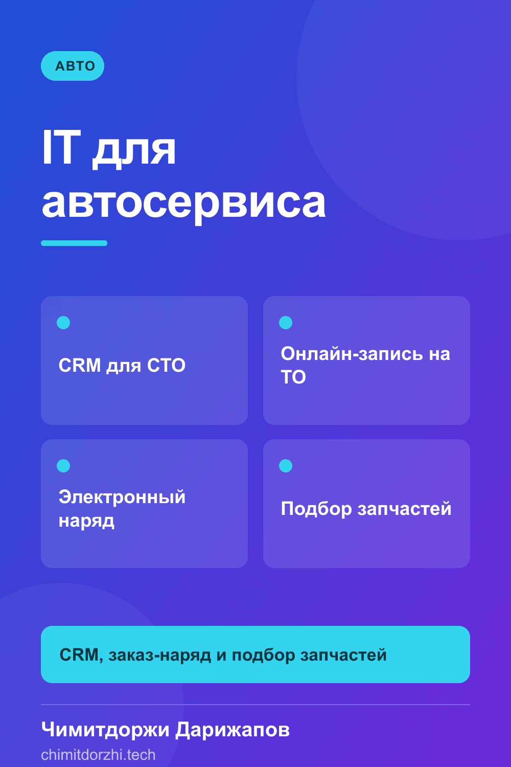 Инфографика: IT для автосервиса 2026: запись на ТО, parts.ru, диагностика, отзывы