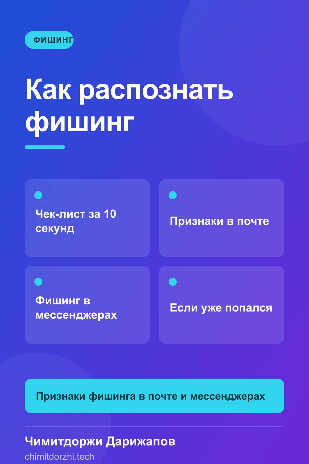 Инфографика: Как обнаружить фишинг в письме, SMS и Telegram за 10 секунд — гид 2026