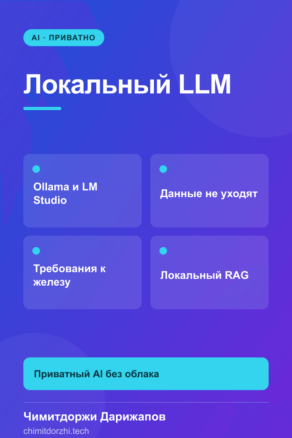 Инфографика: Локальный LLM на ноутбуке 2026: Ollama, LM Studio, vLLM — практическое руководство