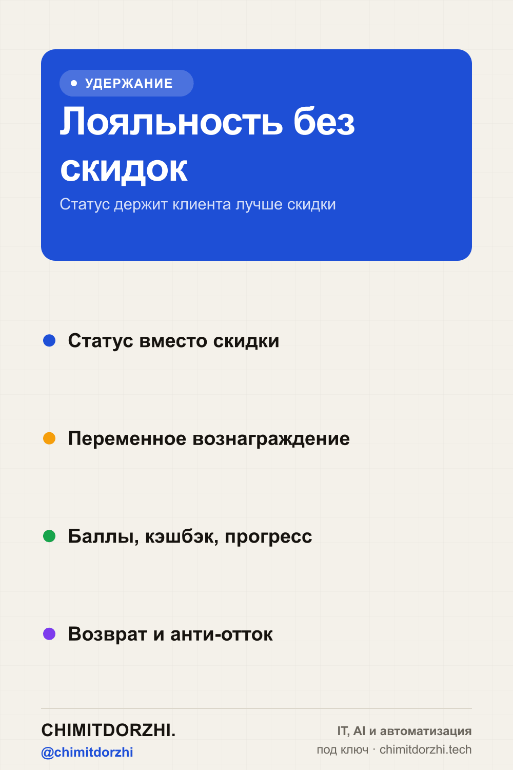 Инфографика: Программа лояльности без скидок: как удерживать клиентов в 2027
